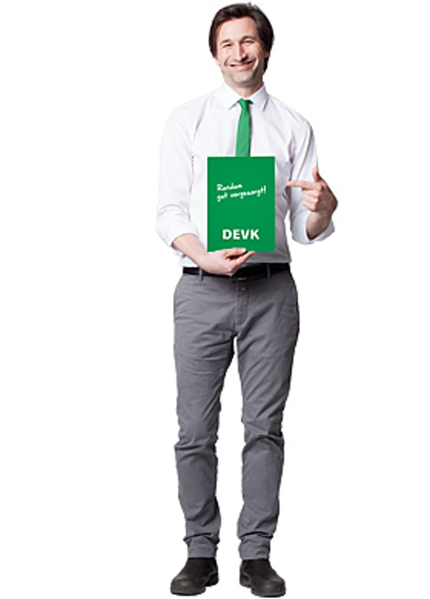 Einkommenssicherung - DEVK-Berater mit Verkaufsunterlagen